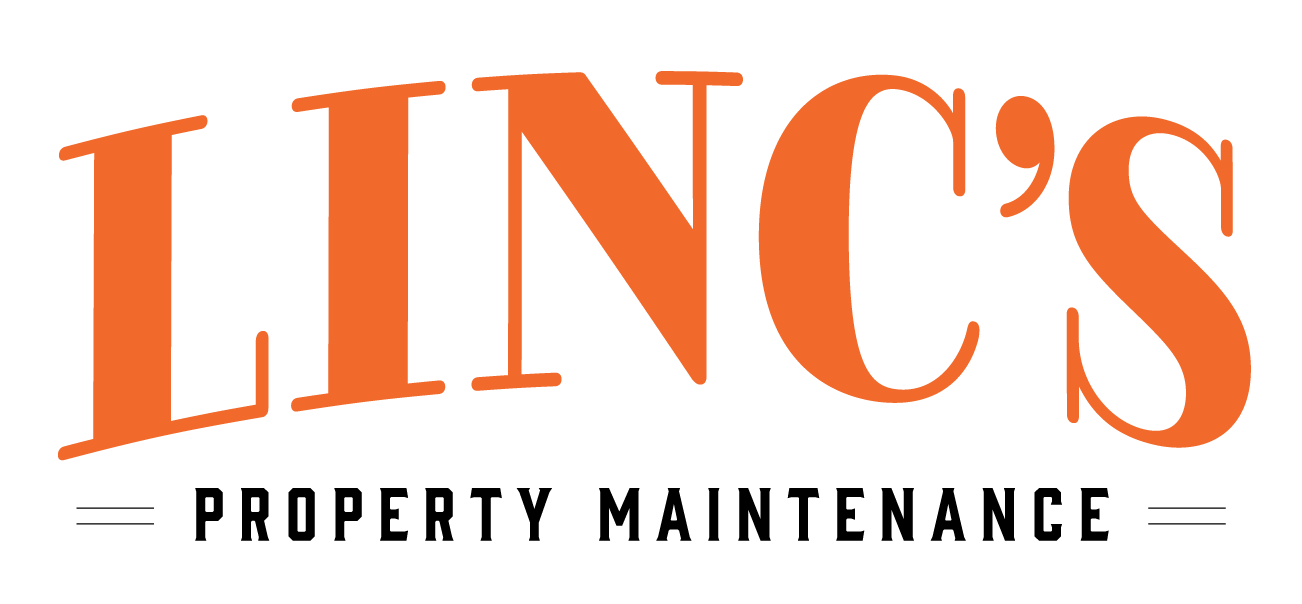 The logo features the text LINCS in large, bold, orange letters with PROPERTY MAINTENANCE in smaller, black, uppercase letters below, separated by two thin black horizontal lines.