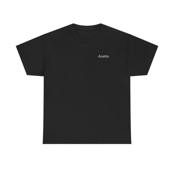 Official Lincs© Employee Heavy Cotton T-Shirt featuring Austin in small white print on the left chest, displayed flat on a white background.