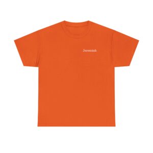 An Official Lincs© Employee Heavy Cotton T-Shirt featuring the name Jeremiah in small white text on the left chest.
