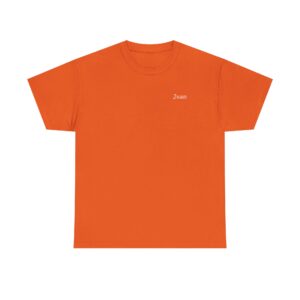 Official Lincs© Employee Heavy Cotton T-Shirt for Juan, featuring his name embroidered in small white text on the left chest. Displayed on a plain white background.